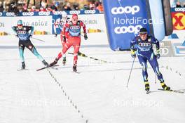 31.12.2019, Toblach, Italy (ITA): Jules Chappaz (FRA), Alexander Bolshunov (RUS), (l-r)  - FIS world cup cross-country, tour de ski, 10km women, Toblach (ITA). www.nordicfocus.com. © Modica/NordicFocus. Every downloaded picture is fee-liable.