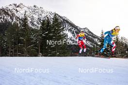 31.12.2019, Toblach, Italy (ITA): Anne Kjersti Kalvaa (NOR), Rosie Brennan (USA), (l-r)  - FIS world cup cross-country, tour de ski, 10km women, Toblach (ITA). www.nordicfocus.com. © Modica/NordicFocus. Every downloaded picture is fee-liable.