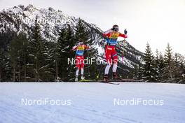 31.12.2019, Toblach, Italy (ITA): Heidi Weng (NOR), Astrid Uhrenholdt Jacobsen (NOR), (l-r)  - FIS world cup cross-country, tour de ski, 10km women, Toblach (ITA). www.nordicfocus.com. © Modica/NordicFocus. Every downloaded picture is fee-liable.
