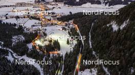 30.12.2019, Toblach, Italy (ITA): Toblach Arena seen from above   - FIS world cup cross-country, tour de ski, training, Toblach (ITA). www.nordicfocus.com. © Modica/NordicFocus. Every downloaded picture is fee-liable.
