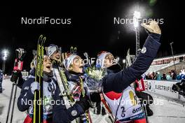 30.11.2019, Oestersund, Sweden, (SWE): Johannes Thingnes Boe (NOR), Tiril Eckhoff (NOR), Ingrid Landmark Tandrevold (NOR), Tarjei Boe (NOR), (l-r) - IBU world cup biathlon, relay mixed, Oestersund (SWE). www.nordicfocus.com. © Manzoni/NordicFocus. Every downloaded picture is fee-liable.