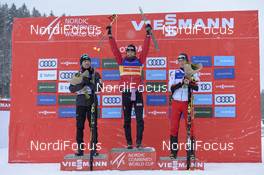 05.01.2019, Otepaeae, Estonia (EST): Akito Watabe (JPN), Jarl Magnus Riiber (NOR), Martin Fritz (AUT), (l-r) - FIS world cup nordic combined, individual gundersen HS100/10km, Otepaeae (EST). www.nordicfocus.com. © Thibaut/NordicFocus. Every downloaded picture is fee-liable.
