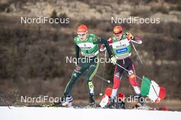 13.01.2019, Val di Fiemme, Italy (ITA): Vinzenz Geiger (GER), Franz-Josef Rehrl (AUT), (l-r)  - FIS world cup nordic combined, individual gundersen HS135/10km, Val di Fiemme (ITA). www.nordicfocus.com. © Modica/NordicFocus. Every downloaded picture is fee-liable.