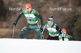 13.01.2019, Val di Fiemme, Italy (ITA): Johannes Rydzek (GER), Akito Watabe (JPN), (l-r)  - FIS world cup nordic combined, individual gundersen HS135/10km, Val di Fiemme (ITA). www.nordicfocus.com. © Modica/NordicFocus. Every downloaded picture is fee-liable.