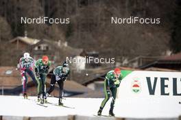 13.01.2019, Val di Fiemme, Italy (ITA): Szczepan Kupczak (POL), Akito Watabe (JPN), Vinzenz Geiger (GER), Go Yamamoto (JPN), (l-r)  - FIS world cup nordic combined, individual gundersen HS135/10km, Val di Fiemme (ITA). www.nordicfocus.com. © Modica/NordicFocus. Every downloaded picture is fee-liable.