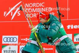 13.01.2019, Val di Fiemme, Italy (ITA): Johannes Rydzek, Vinzenz Geiger(l-r) - FIS world cup nordic combined, individual gundersen HS135/10km, Val di Fiemme (ITA). www.nordicfocus.com. © Volk/NordicFocus. Every downloaded picture is fee-liable.