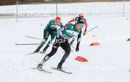 13.01.2019, Val di Fiemme, Italy (ITA): Vinzenz Geiger, Akito Watabe, Franz-Josef Rehrl (l-r)  - FIS world cup nordic combined, individual gundersen HS135/10km, Val di Fiemme (ITA). www.nordicfocus.com. © Volk/NordicFocus. Every downloaded picture is fee-liable.