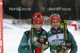 13.01.2019, Val di Fiemme, Italy (ITA): Johannes Rydzek, Vinzenz Geiger (l-r)  - FIS world cup nordic combined, individual gundersen HS135/10km, Val di Fiemme (ITA). www.nordicfocus.com. © Volk/NordicFocus. Every downloaded picture is fee-liable.
