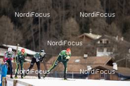 13.01.2019, Val di Fiemme, Italy (ITA): Szczepan Kupczak (POL), Akito Watabe (JPN), Vinzenz Geiger (GER), Go Yamamoto (JPN), (l-r)  - FIS world cup nordic combined, individual gundersen HS135/10km, Val di Fiemme (ITA). www.nordicfocus.com. © Modica/NordicFocus. Every downloaded picture is fee-liable.