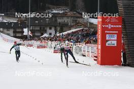 12.01.2019, Val di Fiemme, Italy (ITA): Fabian Riessle, Vinzenz Geiger, Joergen Graabak (l-r)  - FIS world cup nordic combined, team sprint HS135/2x7.5km, Val di Fiemme (ITA). www.nordicfocus.com. © Volk/NordicFocus. Every downloaded picture is fee-liable.