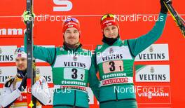 12.01.2019, Val di Fiemme, Italy (ITA): Fabian Riessle, Eric Frenzel (l-r)  - FIS world cup nordic combined, team sprint HS135/2x7.5km, Val di Fiemme (ITA). www.nordicfocus.com. © Volk/NordicFocus. Every downloaded picture is fee-liable.