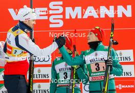 12.01.2019, Val di Fiemme, Italy (ITA): Joergen Graabak, Eric Frenzel (l-r) - FIS world cup nordic combined, team sprint HS135/2x7.5km, Val di Fiemme (ITA). www.nordicfocus.com. © Volk/NordicFocus. Every downloaded picture is fee-liable.