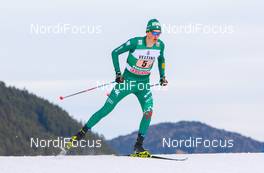 12.01.2019, Val di Fiemme, Italy (ITA): Samuel Costa (ITA) - FIS world cup nordic combined, team sprint HS135/2x7.5km, Val di Fiemme (ITA). www.nordicfocus.com. © Volk/NordicFocus. Every downloaded picture is fee-liable.