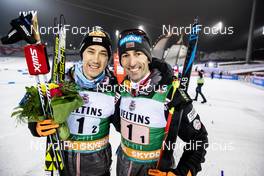 09.02.2019 Lahti, Finland (FIN): Mario Seidl (AUT), Wilhelm Denifl (AUT), (l-r)  - FIS world cup nordic combined, team sprint HS130/2x7.5km, Lahti (FIN). www.nordicfocus.com. © Modica/NordicFocus. Every downloaded picture is fee-liable.