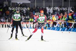 09.02.2019 Lahti, Finland (FIN): Go Yamamoto (JPN), Mario Seidl (AUT), (l-r)  - FIS world cup nordic combined, team sprint HS130/2x7.5km, Lahti (FIN). www.nordicfocus.com. © Modica/NordicFocus. Every downloaded picture is fee-liable.