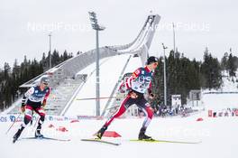 09.03.2019, Oslo, Norway (NOR): Lukas Klapfer (AUT), Martin Fritz (AUT), (l-r)  - FIS world cup nordic combined, individual gundersen HS134/10km, Oslo (NOR). www.nordicfocus.com. © Modica/NordicFocus. Every downloaded picture is fee-liable.