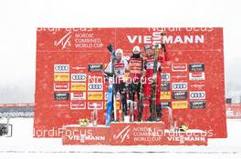 17.03.2019, Schonach, Germany (GER): Jan Schmid (NOR), Jarl Magnus Riiber (NOR), Bernhard Gruber (AUT), (l-r) - FIS world cup nordic combined, individual gundersen HS106/10km, Schonach (GER). www.nordicfocus.com. © Thibaut/NordicFocus. Every downloaded picture is fee-liable.