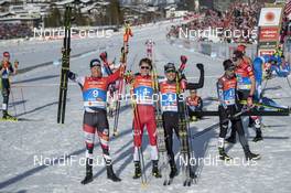 28.02.2019, Seefeld, Austria (AUT): Bernhard Gruber (AUT), Jarl Magnus Riiber (NOR), Akito Watabe (JPN) - FIS nordic world ski championships, nordic combined, individual gundersen HS109/10km, Seefeld (AUT). www.nordicfocus.com. © THIBAUT/NordicFocus. Every downloaded picture is fee-liable.