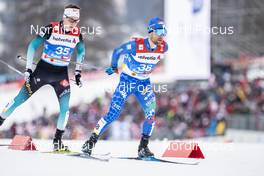 22.02.2019, Seefeld, Austria (AUT): Laurent Muhlethaler (FRA), Alessandro Pittin (ITA), (l-r)  - FIS nordic world ski championships, nordic combined, individual gundersen HS130/10km, Seefeld (AUT). www.nordicfocus.com. © Modica/NordicFocus. Every downloaded picture is fee-liable.