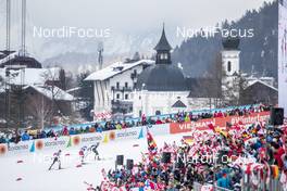 22.02.2019, Seefeld, Austria (AUT): Eric Frenzel (GER), Jan Schmid (NOR), Franz-Josef Rehrl (AUT), (l-r)  - FIS nordic world ski championships, nordic combined, individual gundersen HS130/10km, Seefeld (AUT). www.nordicfocus.com. © Modica/NordicFocus. Every downloaded picture is fee-liable.