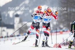 22.02.2019, Seefeld, Austria (AUT): Mario Seidl (AUT), Franz-Josef Rehrl (AUT), (l-r), (l-r)  - FIS nordic world ski championships, nordic combined, individual gundersen HS130/10km, Seefeld (AUT). www.nordicfocus.com. © Modica/NordicFocus. Every downloaded picture is fee-liable.