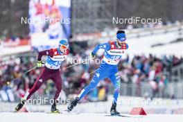 22.02.2019, Seefeld, Austria (AUT): Viacheslav Barkov (RUS), Raffaele Buzzi (ITA), (l-r)  - FIS nordic world ski championships, nordic combined, individual gundersen HS130/10km, Seefeld (AUT). www.nordicfocus.com. © Modica/NordicFocus. Every downloaded picture is fee-liable.