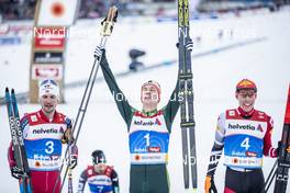 22.02.2019, Seefeld, Austria (AUT): Jan Schmid (NOR), Eric Frenzel (GER), Franz-Josef Rehrl (AUT), (l-r)  - FIS nordic world ski championships, nordic combined, individual gundersen HS130/10km, Seefeld (AUT). www.nordicfocus.com. © Modica/NordicFocus. Every downloaded picture is fee-liable.
