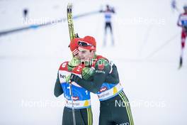 22.02.2019, Seefeld, Austria (AUT): Eric Frenzel (GER), Vinzenz Geiger (GER), (l-r)  - FIS nordic world ski championships, nordic combined, individual gundersen HS130/10km, Seefeld (AUT). www.nordicfocus.com. © Modica/NordicFocus. Every downloaded picture is fee-liable.
