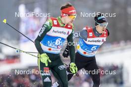 22.02.2019, Seefeld, Austria (AUT): Fabian Riessle (GER), Akito Watabe (JPN), (l-r)  - FIS nordic world ski championships, nordic combined, individual gundersen HS130/10km, Seefeld (AUT). www.nordicfocus.com. © Modica/NordicFocus. Every downloaded picture is fee-liable.
