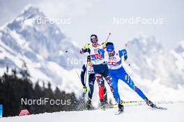 02.03.2019, Seefeld, Austria (AUT): Raffaele Buzzi (ITA), Tomas Portyk (CZE), (l-r)  - FIS nordic world ski championships, nordic combined, team HS109/4x5km, Seefeld (AUT). www.nordicfocus.com. © Modica/NordicFocus. Every downloaded picture is fee-liable.