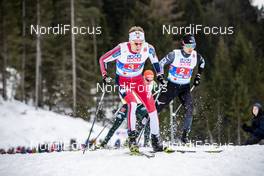 02.03.2019, Seefeld, Austria (AUT): Espen Bjoernstad (NOR), Go Yamamoto (JPN), (l-r)  - FIS nordic world ski championships, nordic combined, team HS109/4x5km, Seefeld (AUT). www.nordicfocus.com. © Modica/NordicFocus. Every downloaded picture is fee-liable.