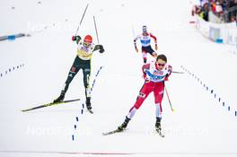 02.03.2019, Seefeld, Austria (AUT): Vinzenz Geiger (GER), Jarl Magnus Riiber (NOR), Lukas Klapfer (AUT), (l-r)  - FIS nordic world ski championships, nordic combined, team HS109/4x5km, Seefeld (AUT). www.nordicfocus.com. © Modica/NordicFocus. Every downloaded picture is fee-liable.