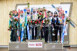 02.03.2019, Seefeld, Austria (AUT): Vinzenz Geiger (GER), Jarl Magnus Riiber (NOR), Lukas Klapfer (AUT), (l-r)  - FIS nordic world ski championships, nordic combined, team HS109/4x5km, Seefeld (AUT). www.nordicfocus.com. © Modica/NordicFocus. Every downloaded picture is fee-liable.