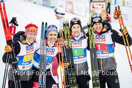 02.03.2019, Seefeld, Austria (AUT): Bernhard Gruber (AUT), Mario Seidl (AUT), Franz-Josef Rehrl (AUT), Lukas Klapfer (AUT), (l-r)  - FIS nordic world ski championships, nordic combined, team HS109/4x5km, Seefeld (AUT). www.nordicfocus.com. © Modica/NordicFocus. Every downloaded picture is fee-liable.