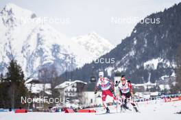 24.02.2019, Seefeld, Austria (AUT): Jan Schmid (NOR), Franz-Josef Rehrl (AUT), (l-r)  - FIS nordic world ski championships, nordic combined, team sprint HS130/2x7.5km, Seefeld (AUT). www.nordicfocus.com. © Modica/NordicFocus. Every downloaded picture is fee-liable.