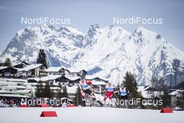 24.02.2019, Seefeld, Austria (AUT): Bernhard Gruber (AUT), Jarl Magnus Riiber (NOR), Akito Watabe (JPN), (l-r)  - FIS nordic world ski championships, nordic combined, team sprint HS130/2x7.5km, Seefeld (AUT). www.nordicfocus.com. © Modica/NordicFocus. Every downloaded picture is fee-liable.