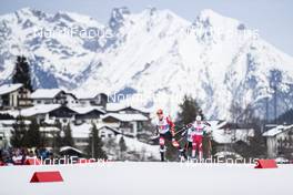 24.02.2019, Seefeld, Austria (AUT): Franz-Josef Rehrl (AUT), Jan Schmid (NOR), (l-r)  - FIS nordic world ski championships, nordic combined, team sprint HS130/2x7.5km, Seefeld (AUT). www.nordicfocus.com. © Modica/NordicFocus. Every downloaded picture is fee-liable.