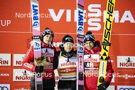 12.01.2019, Val di Fiemme, Italy (ITA): Dawid Kubacki (POL), Ryoyu Kobayashi (JPN), Kamil Stoch (POL), (l-r) - FIS world cup ski jumping, individual HS135, Val di Fiemme (ITA). www.nordicfocus.com. © Modica/NordicFocus. Every downloaded picture is fee-liable.