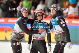 20.01.2019, Zakopane, Poland (POL): Daniel Huber (AUT), Stefan Kraft (AUT), Michael Hayboeck (AUT), (l-r)  - FIS world cup ski jumping, individual HS140, Zakopane (POL). www.nordicfocus.com. © Rauschendorfer/NordicFocus. Every downloaded picture is fee-liable.