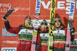 03.02.2019, Oberstdorf, Germany (GER): Evgeniy Klimov (RUS), Kamil Stoch (POL), Johann Andre Forfang (NOR), (l-r) - FIS ski flying world cup, individual HS235, Oberstdorf (GER). www.nordicfocus.com. © Thibaut/NordicFocus. Every downloaded picture is fee-liable.