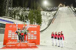 10.02.2019, Lahti, Finland (FIN): Ryoyu Kobayashi (JPN), Kamil Stoch (POL), Robert Johansson (NOR), (l-r) - FIS world cup ski jumping, indvidual HS130, Lahti (FIN). www.nordicfocus.com. © Thibaut/NordicFocus. Every downloaded picture is fee-liable.