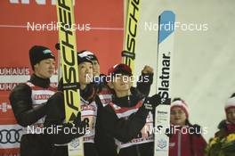 09.02.2019, Lahti, Finland (FIN): Yukiya Sato (JPN), Daiki Ito (JPN), Junshiro Kobayashi (JPN), Ryoyu Kobayashi (JPN) - FIS world cup ski jumping, team HS130, Lahti (FIN). www.nordicfocus.com. © Thibaut/NordicFocus. Every downloaded picture is fee-liable.