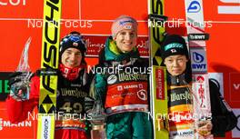 16.02.2019 Willingen, Germany (GER): Kamil Stoch (POL), Karl Geiger (GER), Ryoyu Kobayashi (JPN) (l-r) - FIS world cup ski jumping, individual HS145, Willingen (GER). www.nordicfocus.com. © Volk/NordicFocus. Every downloaded picture is fee-liable.