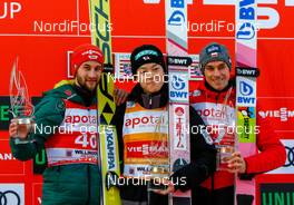 17.02.2019 Willingen, Germany (GER): Markus Eisenbichler (GER), Ryoyu Kobayashi (JPN), Piotr Zyla (POL) (l-r) - FIS world cup ski jumping, individual HS145, Willingen (GER). www.nordicfocus.com. © Volk/NordicFocus. Every downloaded picture is fee-liable.