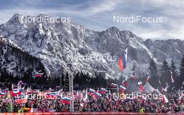 22.03.2019, Planica, Slovenia (SLO): Fans in the stadium - FIS world cup ski flying, individual HS240, Planica (SLO). www.nordicfocus.com. © Nordicfocus/EXPA/JFK. Every downloaded picture is fee-liable.
