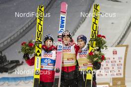 01.03.2019, Seefeld, Austria (AUT): Kamil Stoch (POL), Dawid Kubacki (POL), Stefan Kraft (AUT) - FIS nordic world ski championships, ski jumping, individual HS109, Seefeld (AUT). www.nordicfocus.com. © THIBAUT/NordicFocus. Every downloaded picture is fee-liable.