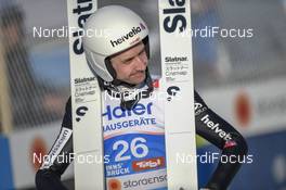 23.02.2019, Innsbruck, Austria (AUT): Simon Ammann (SUI) - FIS nordic world ski championships, ski jumping, individual HS130, Innsbruck (AUT). www.nordicfocus.com. © THIBAUT/NordicFocus. Every downloaded picture is fee-liable.