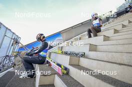 20.02.2019, Innsbruck, Austria (AUT): Kamil Stoch (POL), Ryoyu Kobayashi (JPN) - FIS nordic world ski championships, ski jumping, training, Innsbruck (AUT). www.nordicfocus.com. © THIBAUT/NordicFocus. Every downloaded picture is fee-liable.