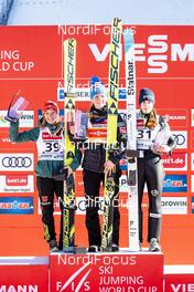 16.02.2019, Oberstdorf, Germany (GER): Katharina Althaus (GER), Maren Lundby (NOR), Ursa Bogataj (SLO), (l-r) - FIS world cup ski jumping ladies, individual HS137, Oberstdorf (GER). www.nordicfocus.com. © Modica/NordicFocus. Every downloaded picture is fee-liable.