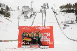 24.03.2019, Chaikovsky, Russia (RUS): Juliane Seyfarth (GER), Katharina Althaus (GER), Carina Vogt (GER), Svenja Wuerth (GER), Team Germany - FIS world cup ski jumping ladies, cups, Chaikovsky (RUS). www.nordicfocus.com. © Tumashov/NordicFocus. Every downloaded picture is fee-liable.